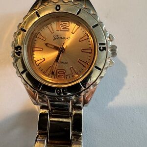 Geneva Gold-Tone Round Dial Bracelet Watch